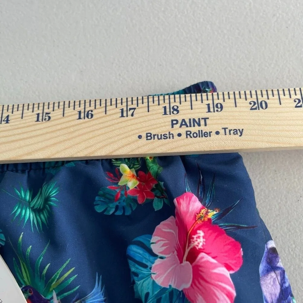 Vacancy Co Swim Trunks US L / EUR XL Navy‎ Bird Tropical Hawaiian 6